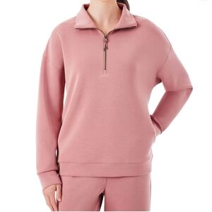 Members Mark Sandwashed Half Quarter Zipped Pullover And Matching Cropped Pants.